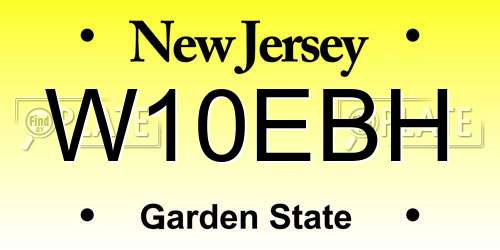 W10EBH New Jersey License Plate