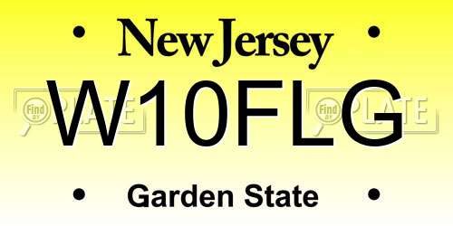 W10FLG New Jersey License Plate