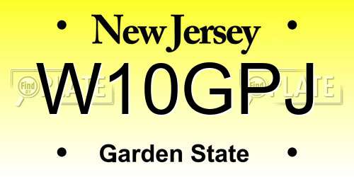 W10GPJ New Jersey License Plate