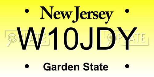 W10JDY New Jersey License Plate