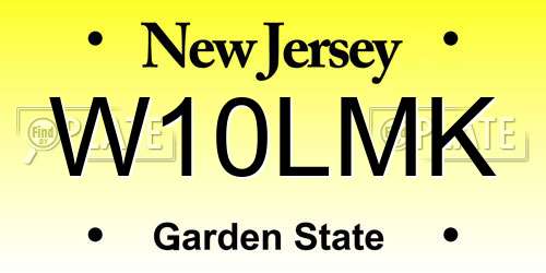 W10LMK New Jersey License Plate