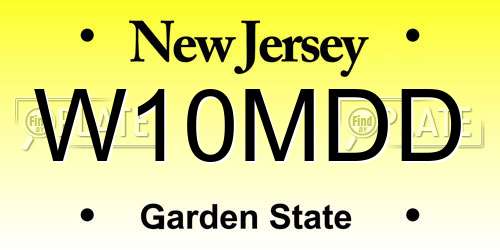 W10MDD New Jersey License Plate