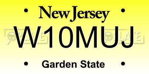 W10MUJ New Jersey License Plate