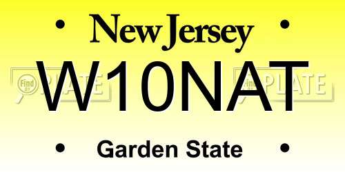 W10NAT New Jersey License Plate