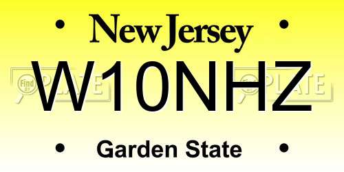 W10NHZ New Jersey License Plate