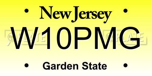 W10PMG New Jersey License Plate