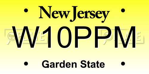 W10PPM New Jersey License Plate