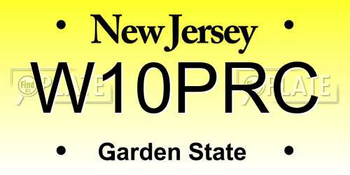 W10PRC New Jersey License Plate