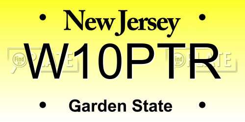 W10PTR New Jersey License Plate