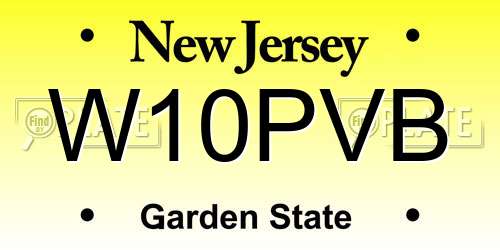 W10PVB New Jersey License Plate