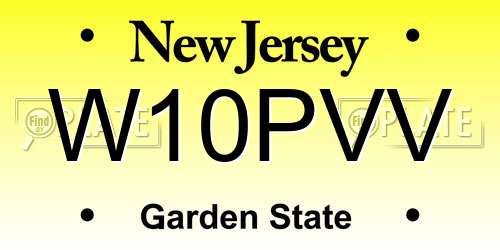 W10PVV New Jersey License Plate
