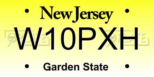 W10PXH New Jersey License Plate