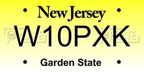 W10PXK New Jersey License Plate