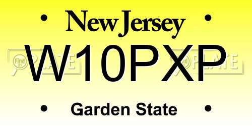 W10PXP New Jersey License Plate