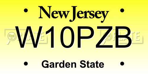 W10PZB New Jersey License Plate