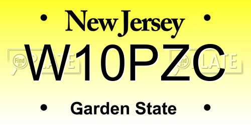 W10PZC New Jersey License Plate