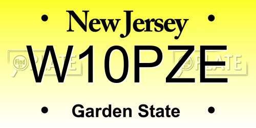 W10PZE New Jersey License Plate