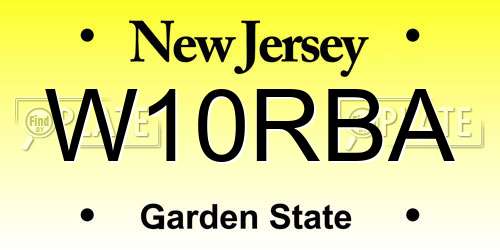 W10RBA New Jersey License Plate