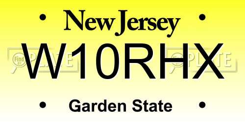 W10RHX New Jersey License Plate