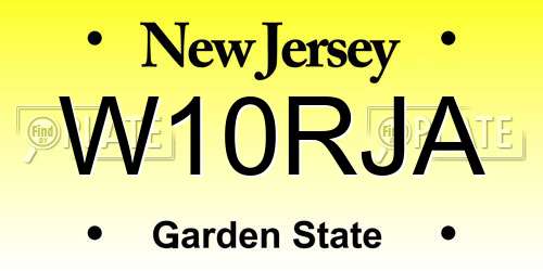 W10RJA New Jersey License Plate