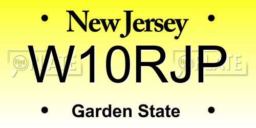 W10RJP New Jersey License Plate