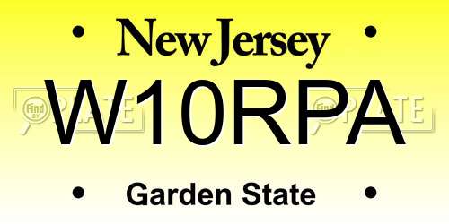 W10RPA New Jersey License Plate