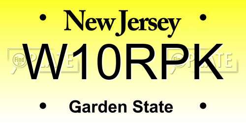 W10RPK New Jersey License Plate