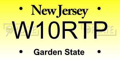 W10RTP New Jersey License Plate