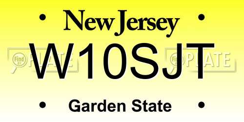 W10SJT New Jersey License Plate
