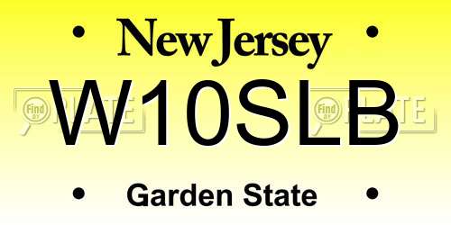 W10SLB New Jersey License Plate
