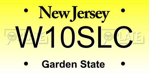 W10SLC New Jersey License Plate
