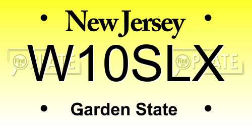 W10SLX New Jersey License Plate