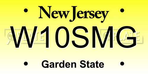 W10SMG New Jersey License Plate