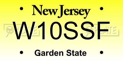 W10SSF New Jersey License Plate