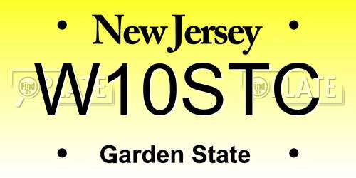 W10STC New Jersey License Plate