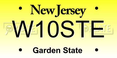 W10STE New Jersey License Plate