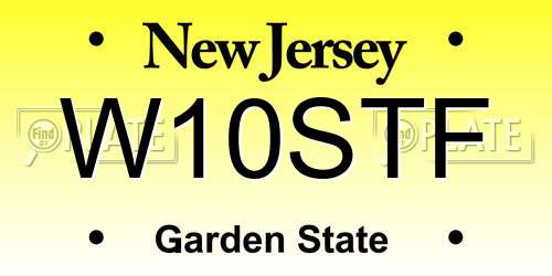 W10STF New Jersey License Plate