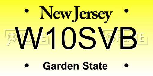 W10SVB New Jersey License Plate