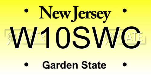 W10SWC New Jersey License Plate