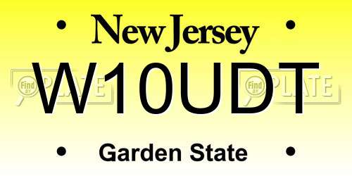 W10UDT New Jersey License Plate