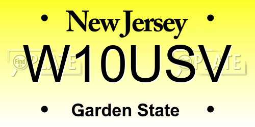 W10USV New Jersey License Plate