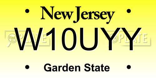 W10UYY New Jersey License Plate