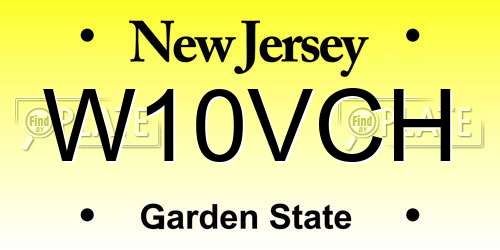 W10VCH New Jersey License Plate