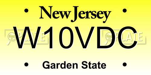 W10VDC New Jersey License Plate