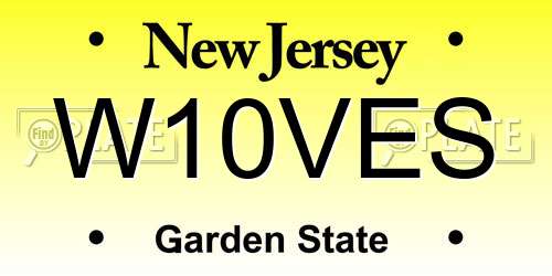W10VES New Jersey License Plate