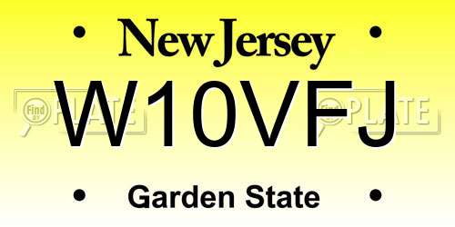 W10VFJ New Jersey License Plate