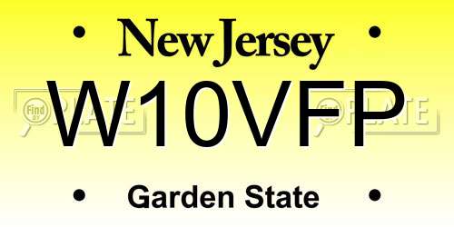 W10VFP New Jersey License Plate
