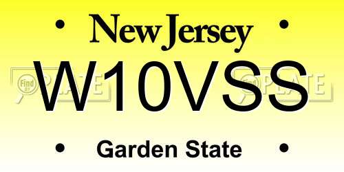 W10VSS New Jersey License Plate