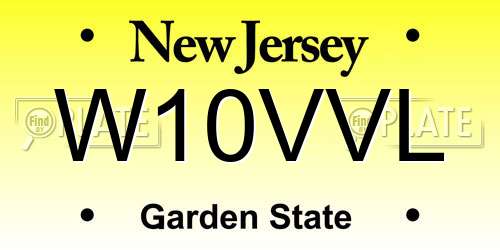 W10VVL New Jersey License Plate