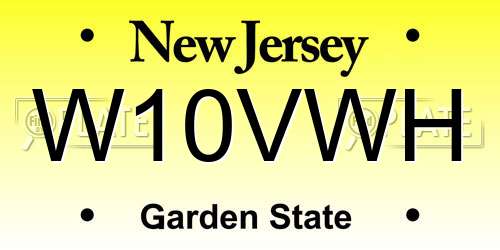 W10VWH New Jersey License Plate